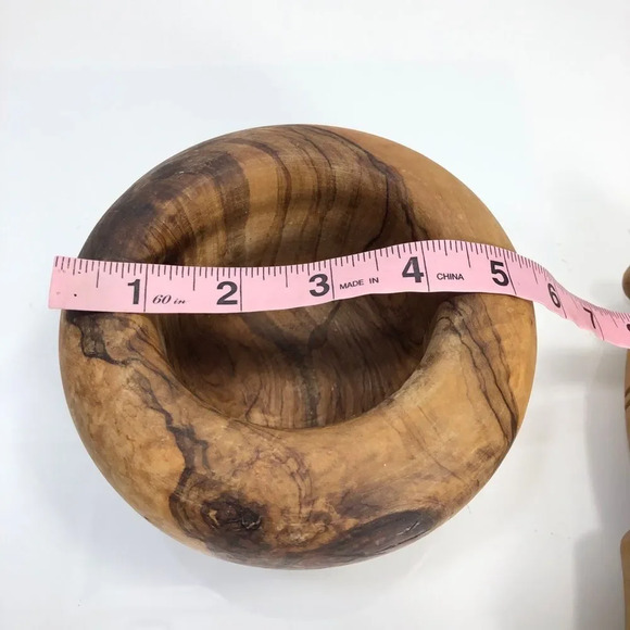 Wooden Hand Carved Mortar and Pestle Set - Picture 8 of 10